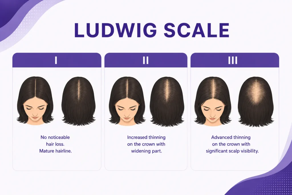 akarshan hair thinning in women Ludwig scale