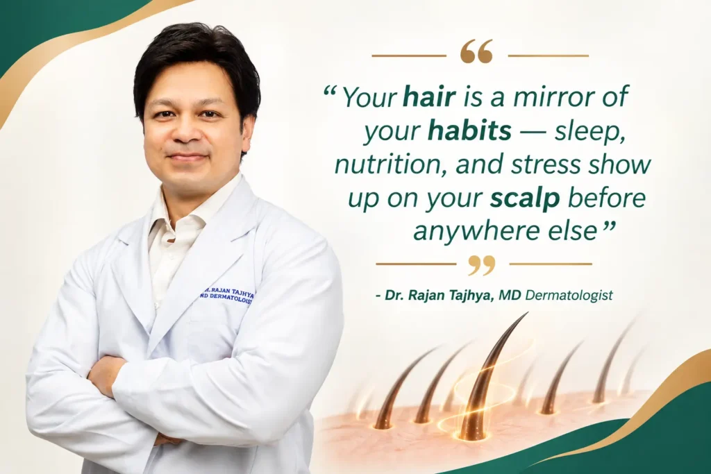 Dr Rajan Tajhya opinion on hair thinning